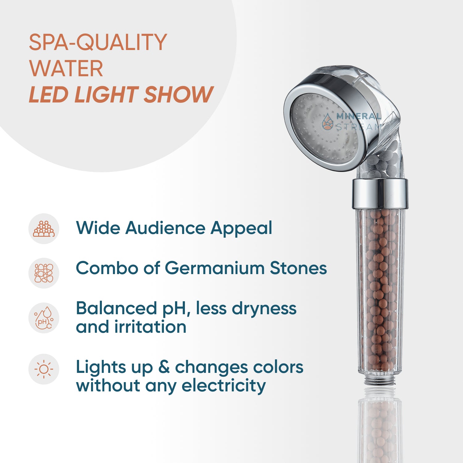 Mineralstream ™ LED -ioninen suihkupää
