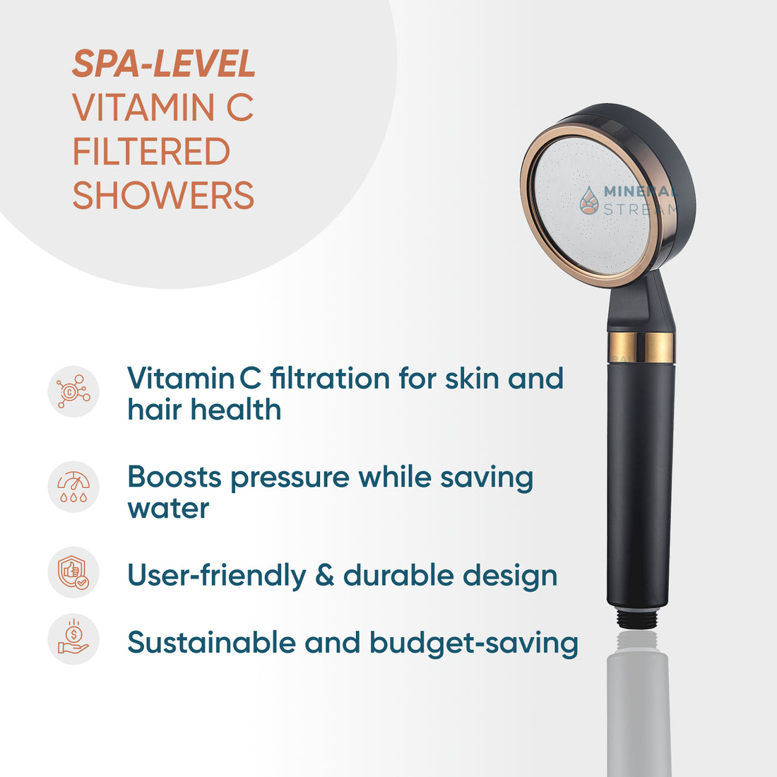 MineralStream™ BLACK - C-vitamiinin suihkutarpeet