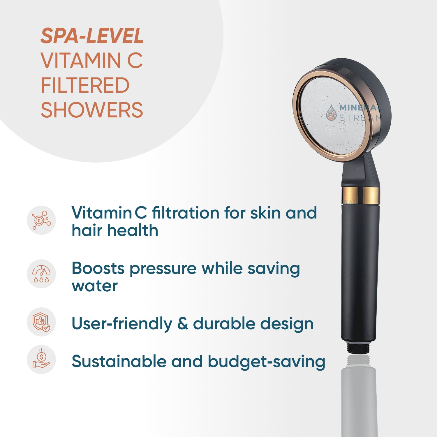 MineralStream™ BLACK - C-vitamiinin suihkutarpeet