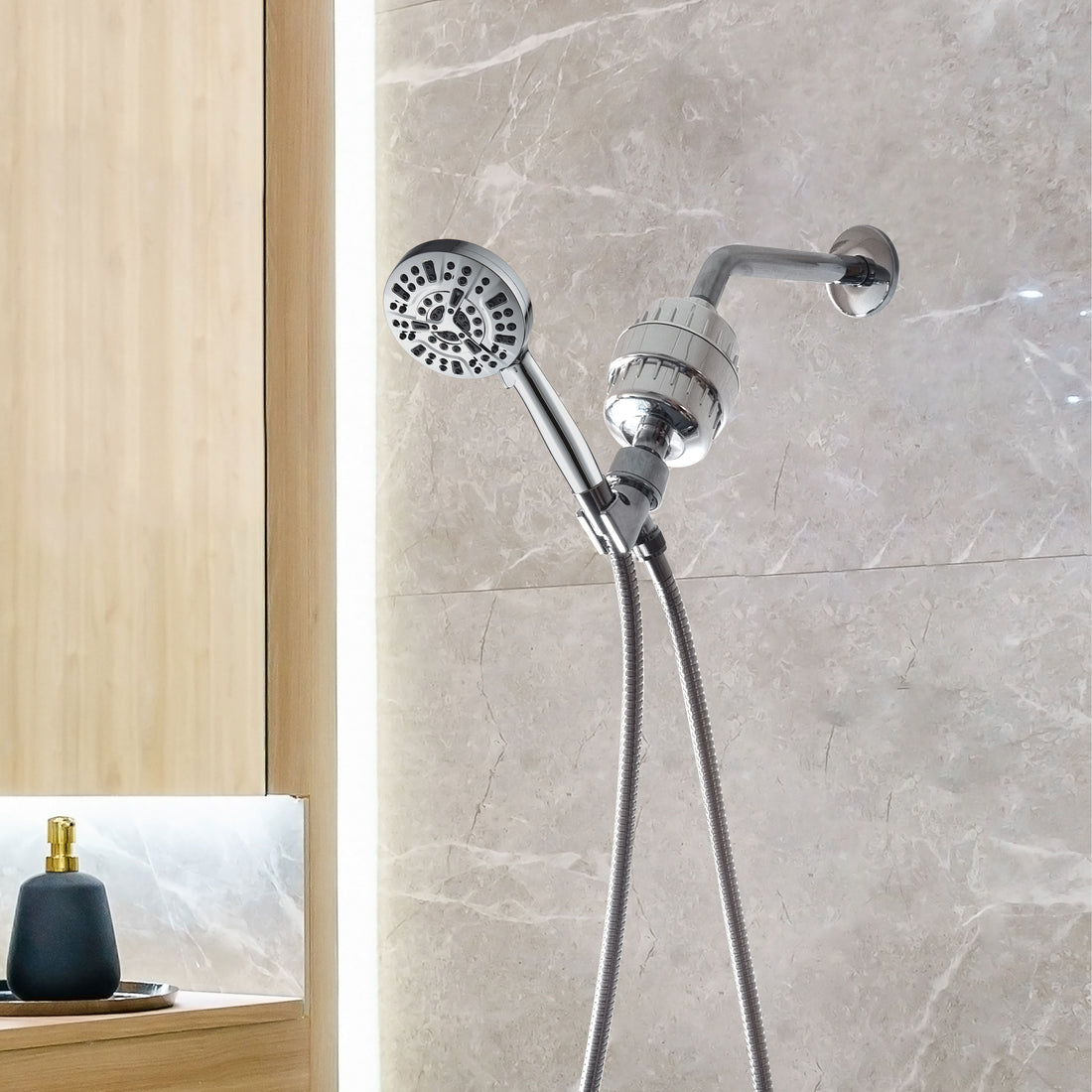 Mineralstream Luxe 10 -moodin korkeapaine suihkupään (suodatettu)
